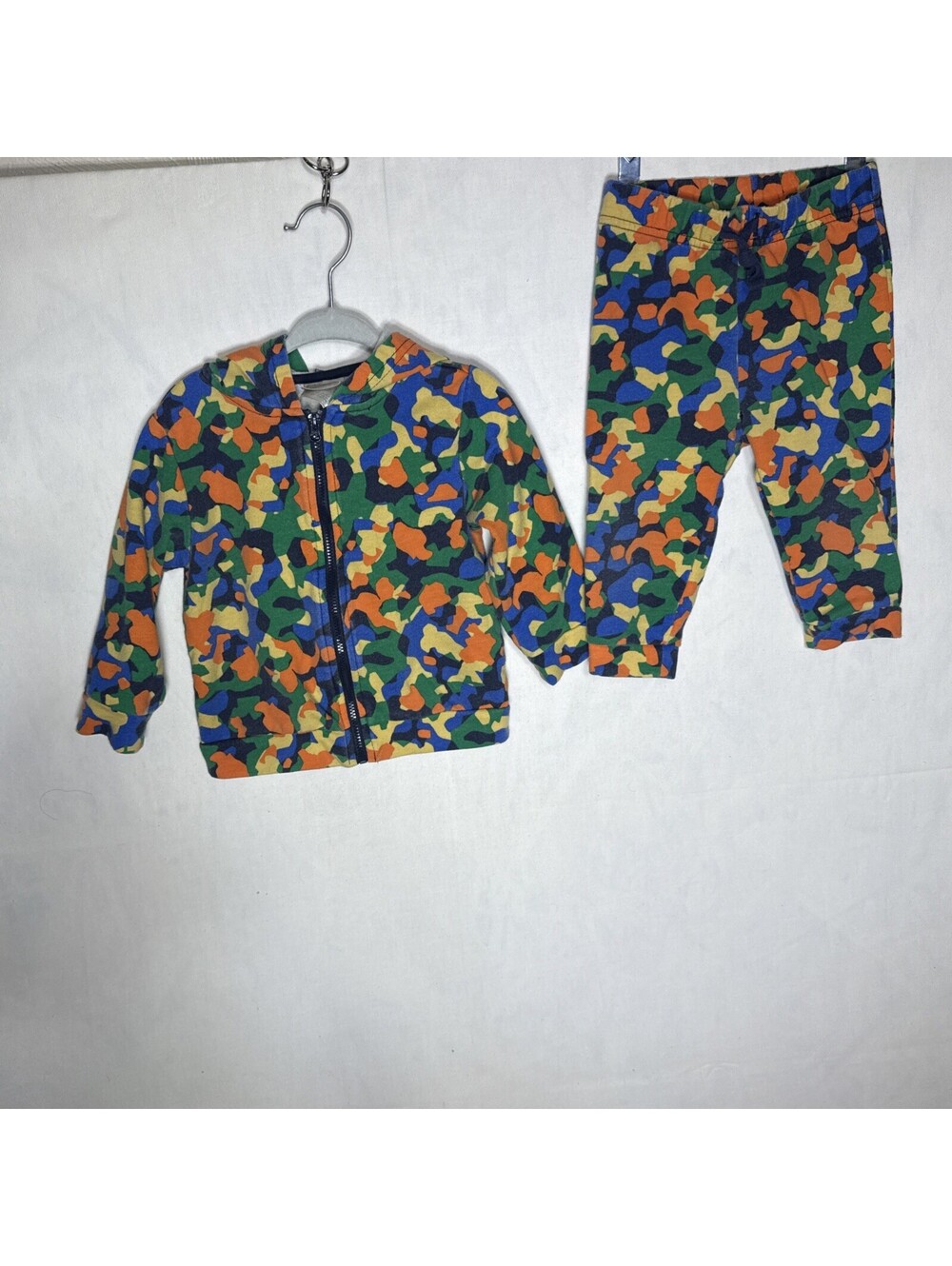 Infant Toddler 2 Piece Multicolor Camo Zip Hoodie 18M Jogger Sweatsuit Lot 12M